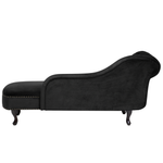 Chaiselongue Samtstoff schwarz linksseitig NIMES