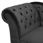 Chaiselongue Samtstoff schwarz linksseitig NIMES