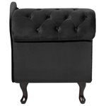 Chaiselongue Samtstoff schwarz linksseitig NIMES