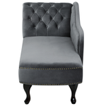 Chaiselongue Samtstoff grau linksseitig NIMES
