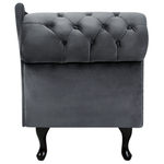 Chaiselongue Samtstoff grau linksseitig NIMES
