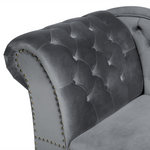 Chaiselongue Samtstoff grau linksseitig NIMES