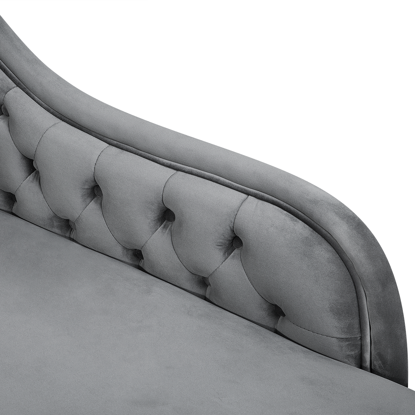 Chaiselongue Samtstoff grau linksseitig NIMES