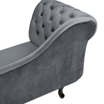 Chaiselongue Samtstoff grau linksseitig NIMES