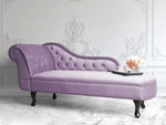 Chaiselongue Samtstoff violett linksseitig NIMES