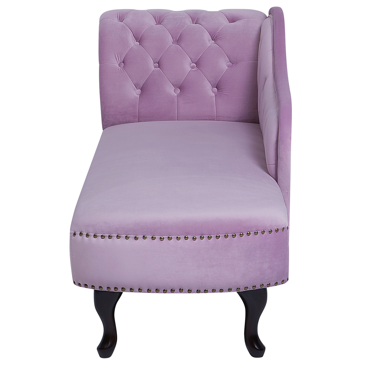 Chaiselongue Samtstoff violett linksseitig NIMES