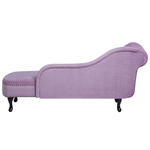 Chaiselongue Samtstoff violett linksseitig NIMES