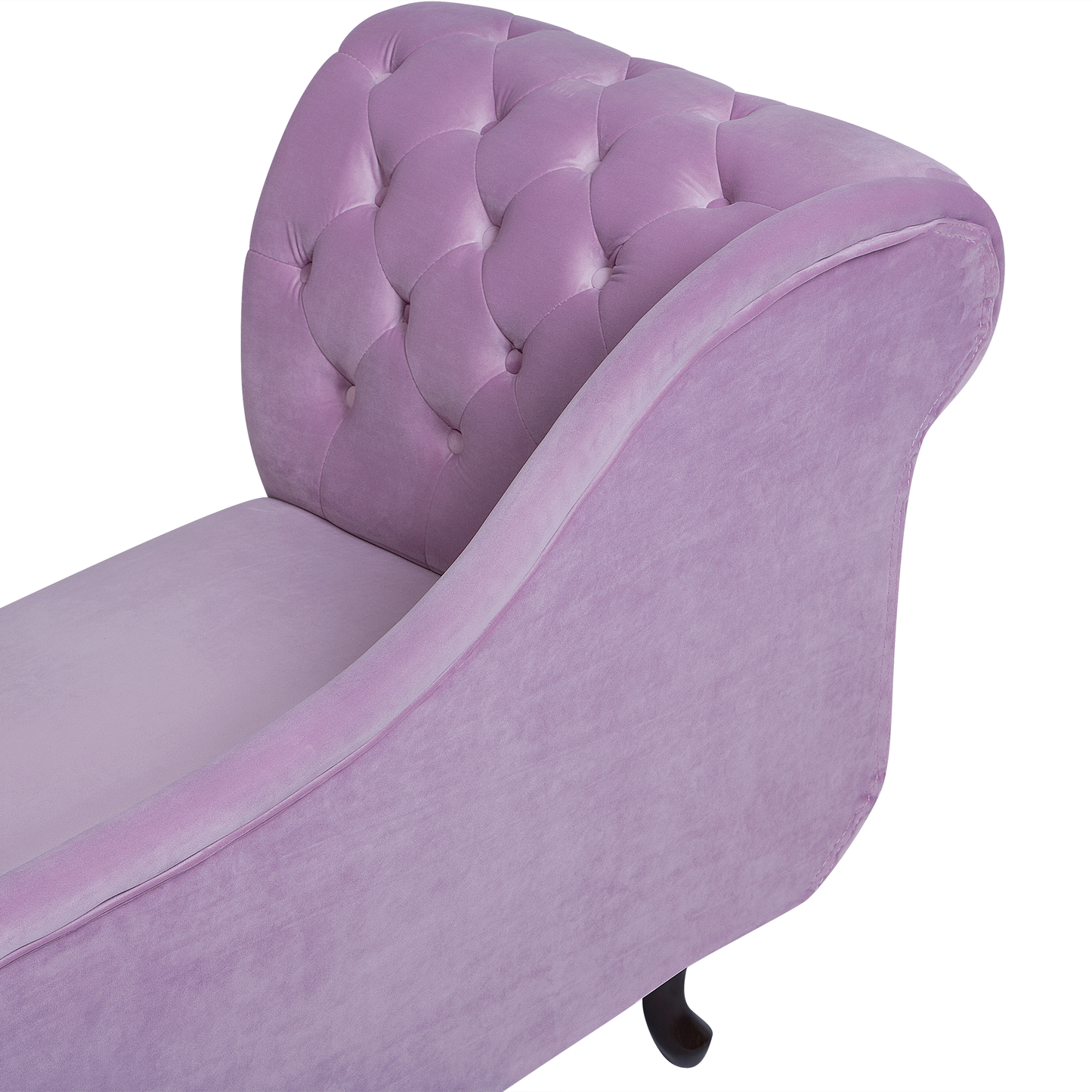 Chaiselongue Samtstoff violett linksseitig NIMES