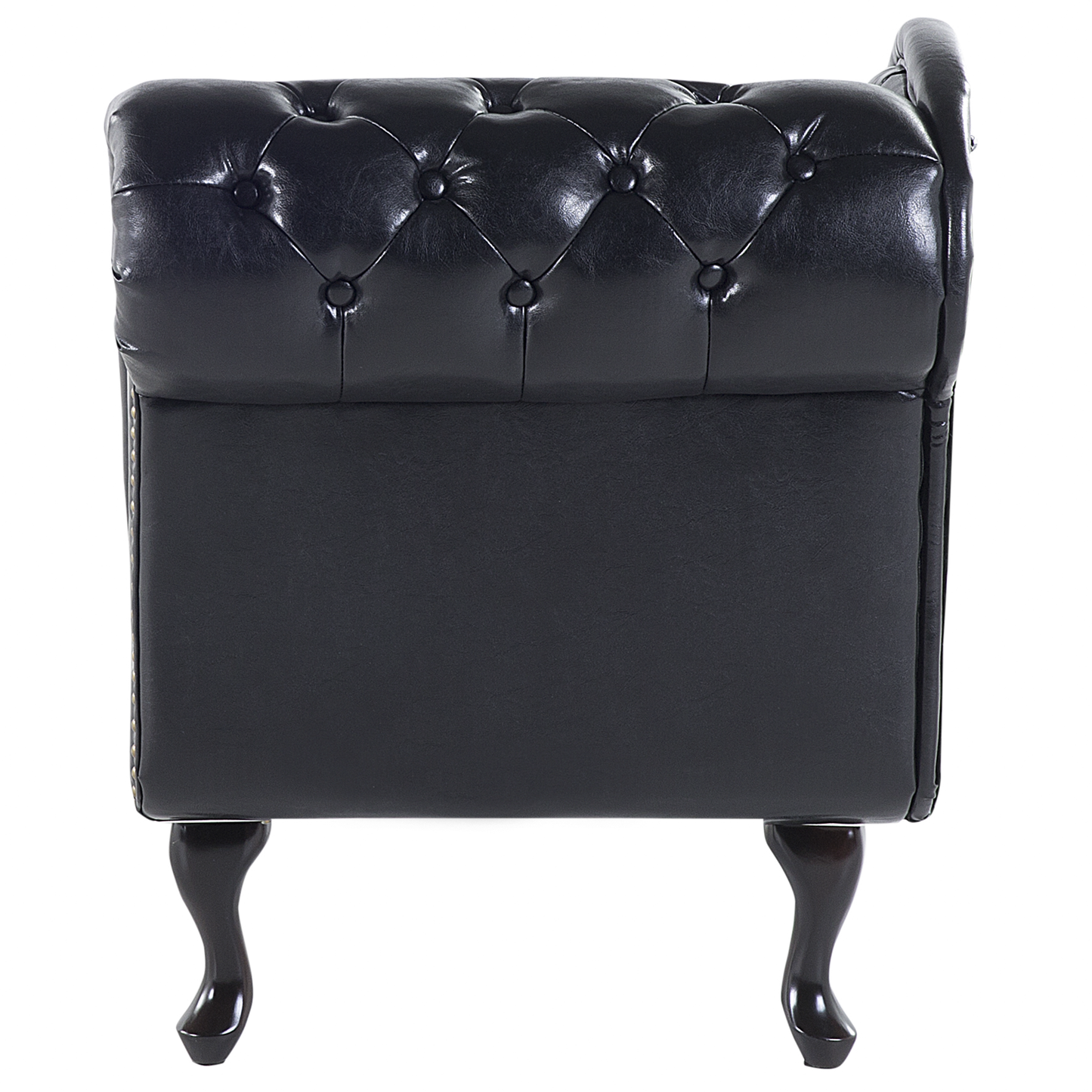 Chaiselongue Kunstleder schwarz glänzend rechtsseitig NIMES