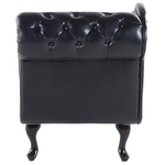 Chaiselongue Kunstleder schwarz glänzend rechtsseitig NIMES