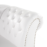 Chaiselongue Kunstleder weiss glänzend rechtsseitig NIMES