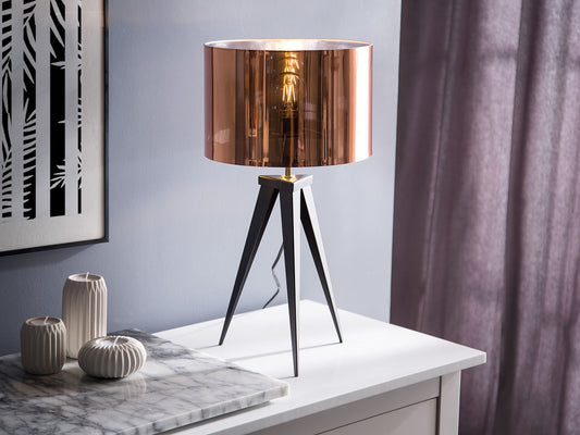 Tischlampe kupfer 55 cm Trommelform STILETTO