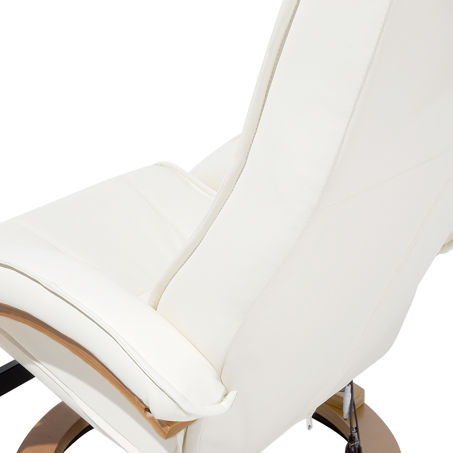 Massagestuhl MAJESTIC mit Fussstütze Kunstleder Weiss