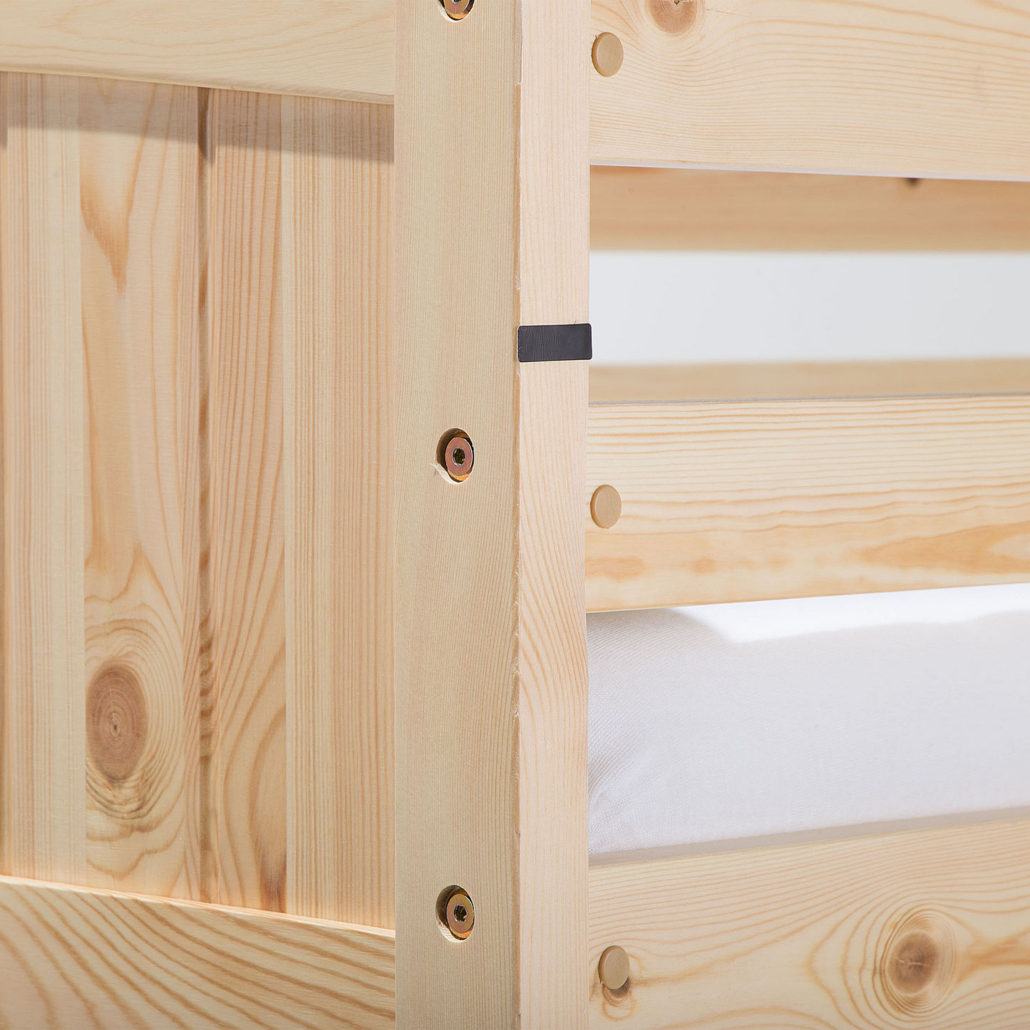 Hochbett Kiefernholz ALBON 90 x 200 cm Hellbraun