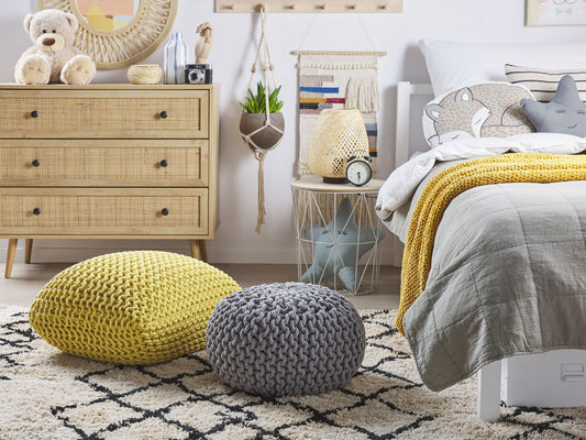 Pouf gelb ⌀ 50 cm CONRAD