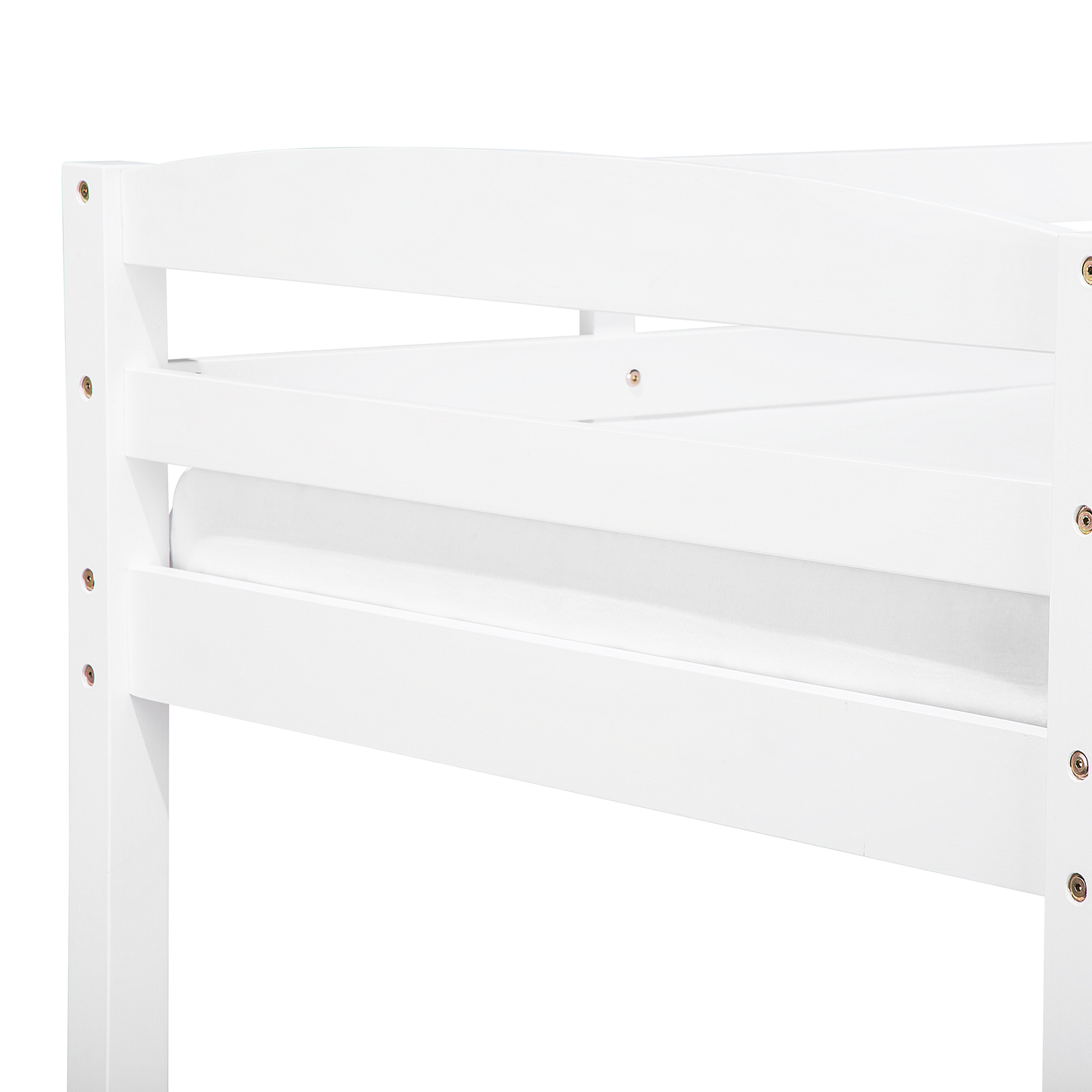 Hochbett Kiefernholz REGAT 90 x 200 cm Weiss