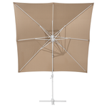 Ampelschirm 250 x 250 x 235 cm sandbeige / weiss MONZA