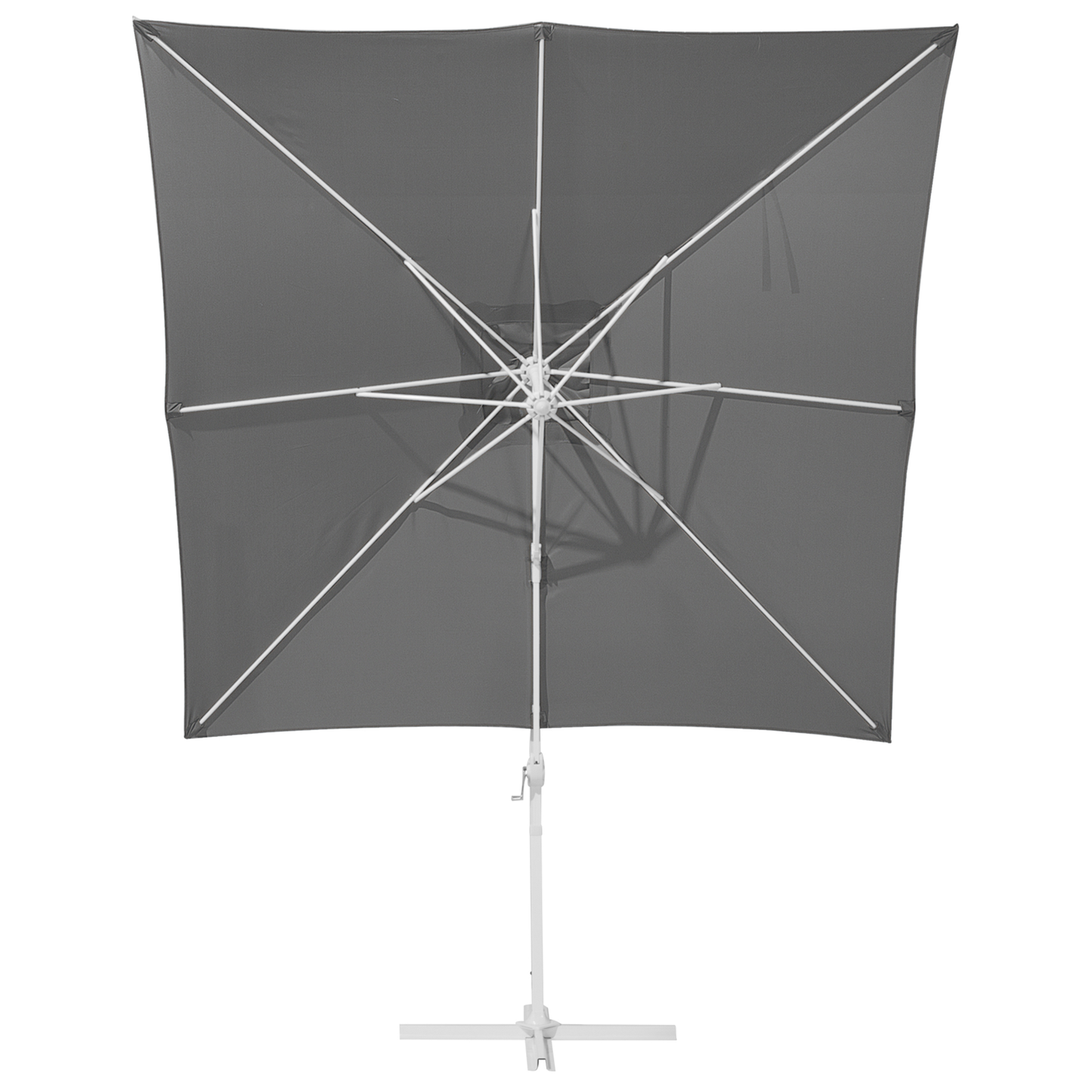 Ampelschirm 250 x 250 x 235 cm dunkelgrau / weiss MONZA