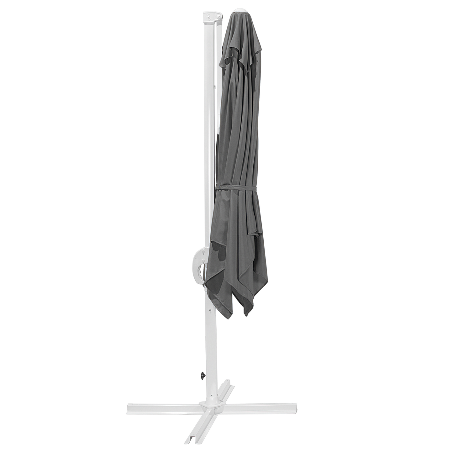 Ampelschirm 250 x 250 x 235 cm dunkelgrau / weiss MONZA