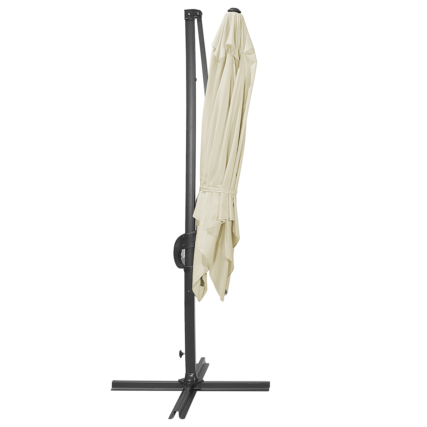 Ampelschirm 250 x 250 x 235 cm helles beige / dunkelgrau MONZA