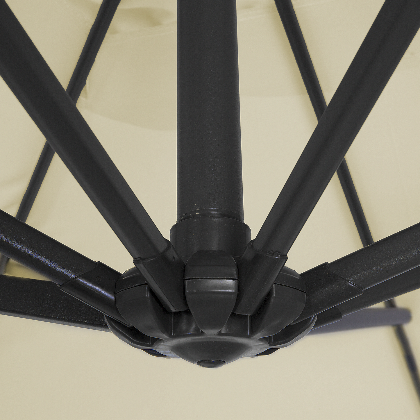 Ampelschirm 250 x 250 x 235 cm helles beige / dunkelgrau MONZA