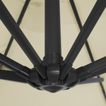 Ampelschirm 250 x 250 x 235 cm helles beige / dunkelgrau MONZA