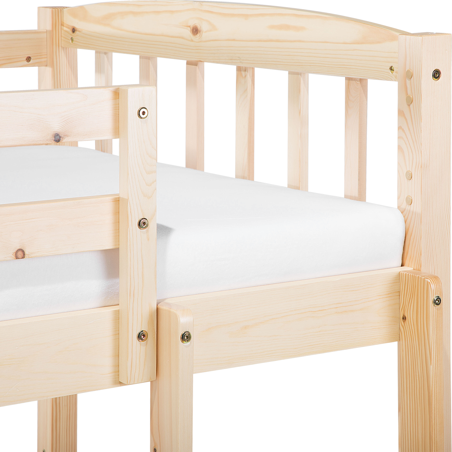 Hochbett Kiefernholz REVIN 90 x 200 cm Hellbraun