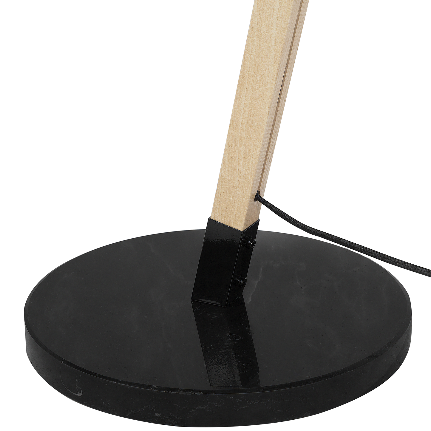 Stehlampe HETTON verstellbar Holz Schwarz