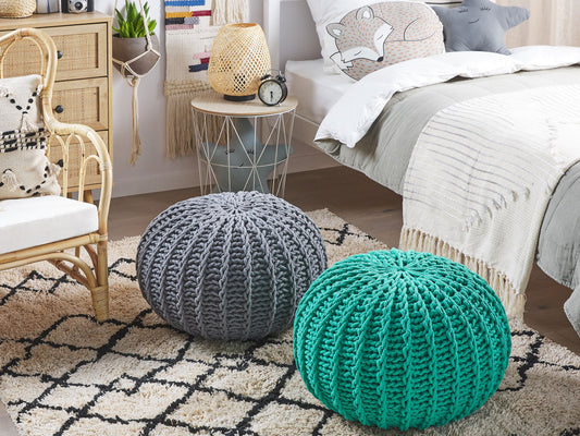 Pouf smaragdgrün ⌀ 50 cm CONRAD II