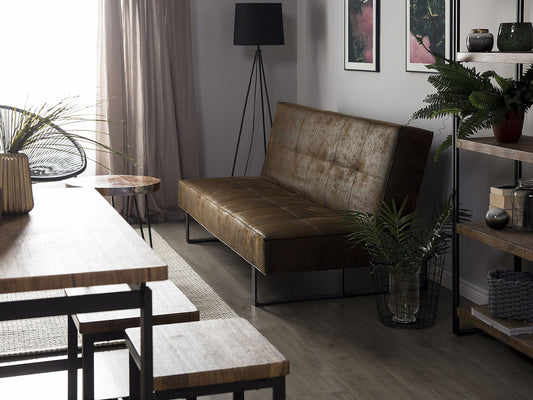 Schlafsofa Kunstleder Dunkelbraun DERBY