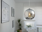 Hängelampe Glas silber Kugelform ASARO