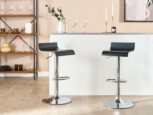 Set mit 2 Barstühlen VALENCIA drehbar Schwarz