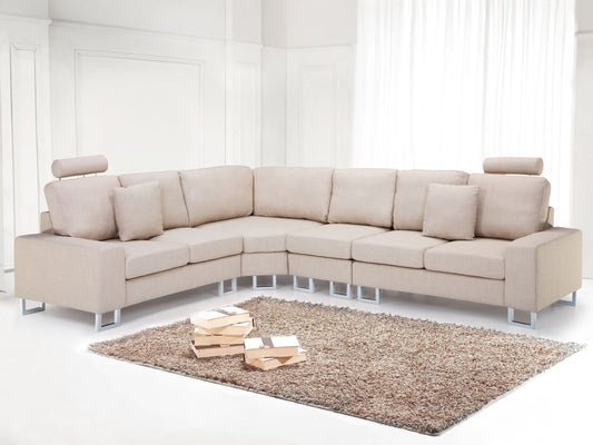 6-Sitzer Ecksofa beige rechtsseitig STOCKHOLM