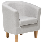 Sessel HOLDEN mit Fussstütze Stoff Hellgrau