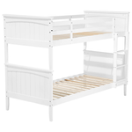 Hochbett Kiefernholz ALBON 90 x 200 cm Weiss