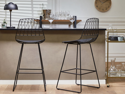 Set mit 2 Barstühlen PRESTON Metall Schwarz
