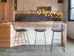 Set mit 2 Barstühlen PRESTON Metall Silber