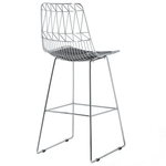 Set mit 2 Barstühlen PRESTON Metall Silber