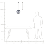 Hängelampe Glas silber Kugelform ASARO