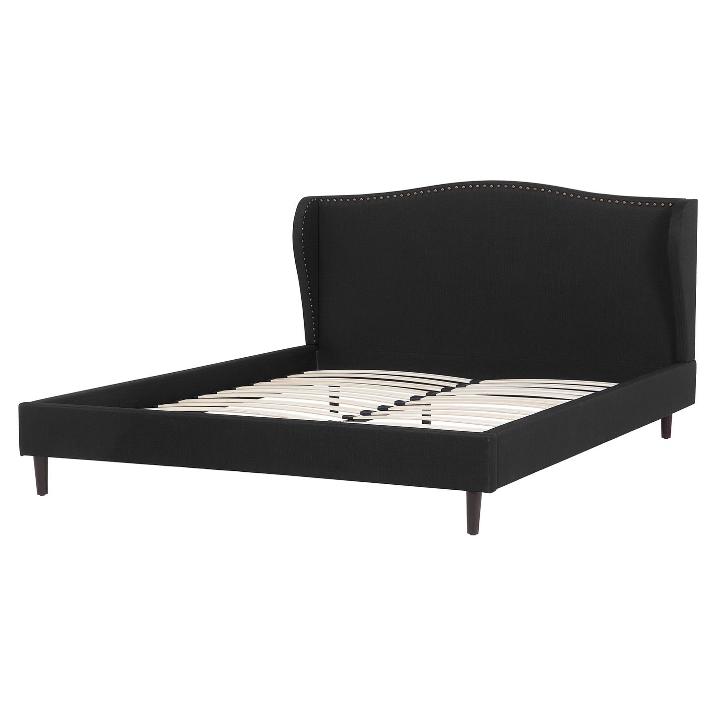 Polsterbett Leinenoptik schwarz Lattenrost 160 x 200 cm COLMAR