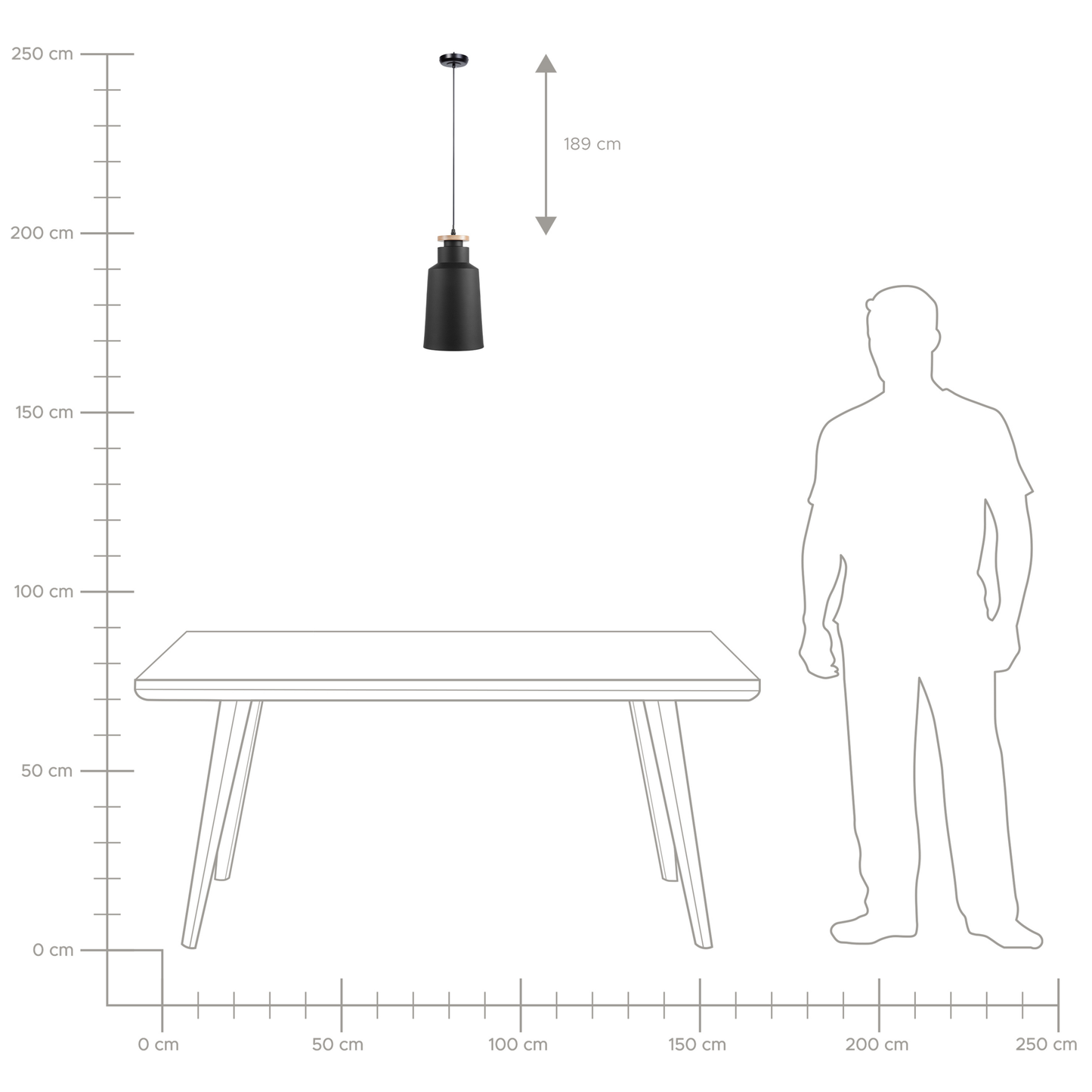 Hängelampe schwarz Glockenform NEVA