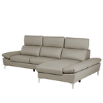 4-Sitzer Ecksofa Leder taupe linksseitig FARILA