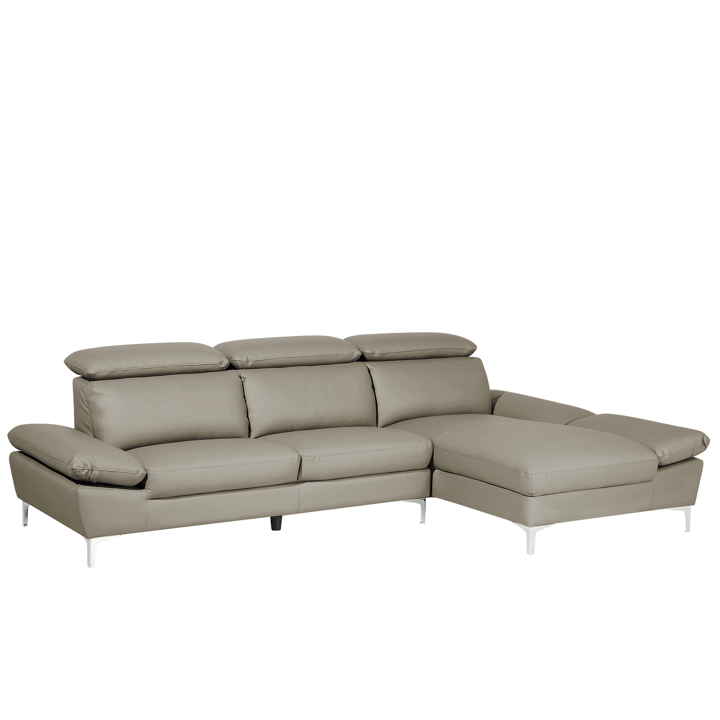 4-Sitzer Ecksofa Leder taupe linksseitig FARILA