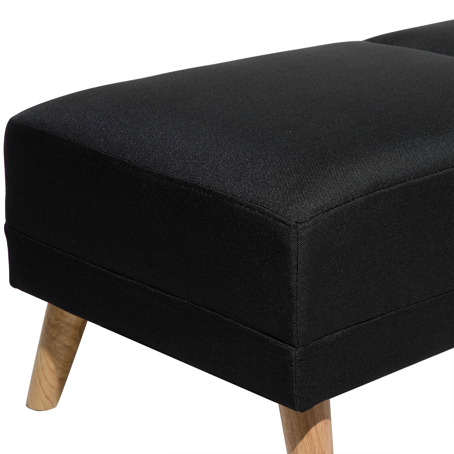 Ottomane FLORLI Stoff Schwarz