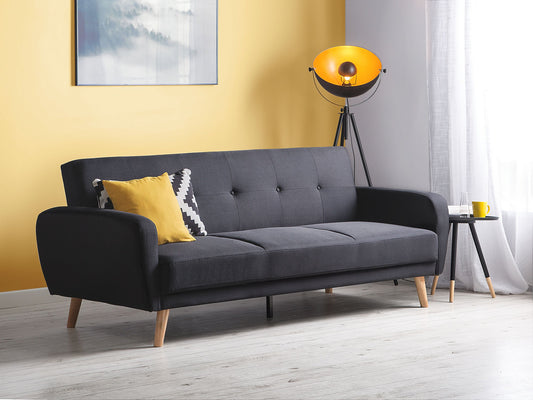 3-Sitzer Schlafsofa schwarz verstellbar FLORLI