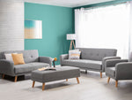 6-Sitzer Sofa Set hellgrau verstellbar mit Ottomane FLORLI