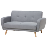6-Sitzer Sofa Set hellgrau verstellbar mit Ottomane FLORLI