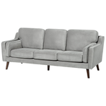 3-Sitzer Sofa Samtstoff hellgrau LOKKA