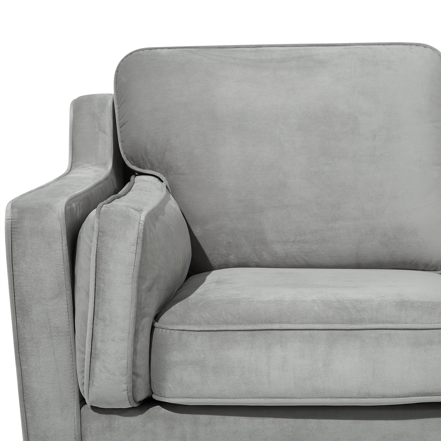 3-Sitzer Sofa Samtstoff hellgrau LOKKA