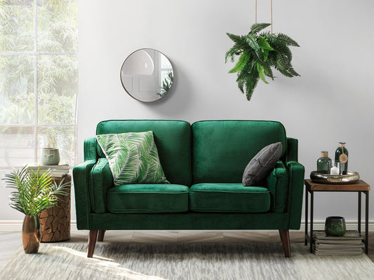 2-Sitzer Sofa Samtstoff grün LOKKA